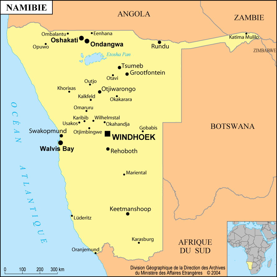 map namibie